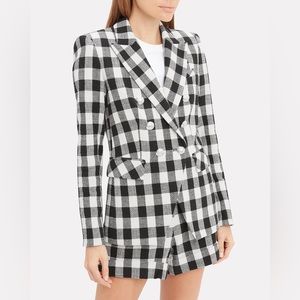 Veronica Beard Miller Gingham Tweed Dickey Blazer Size 8 *seen on Emily in Paris